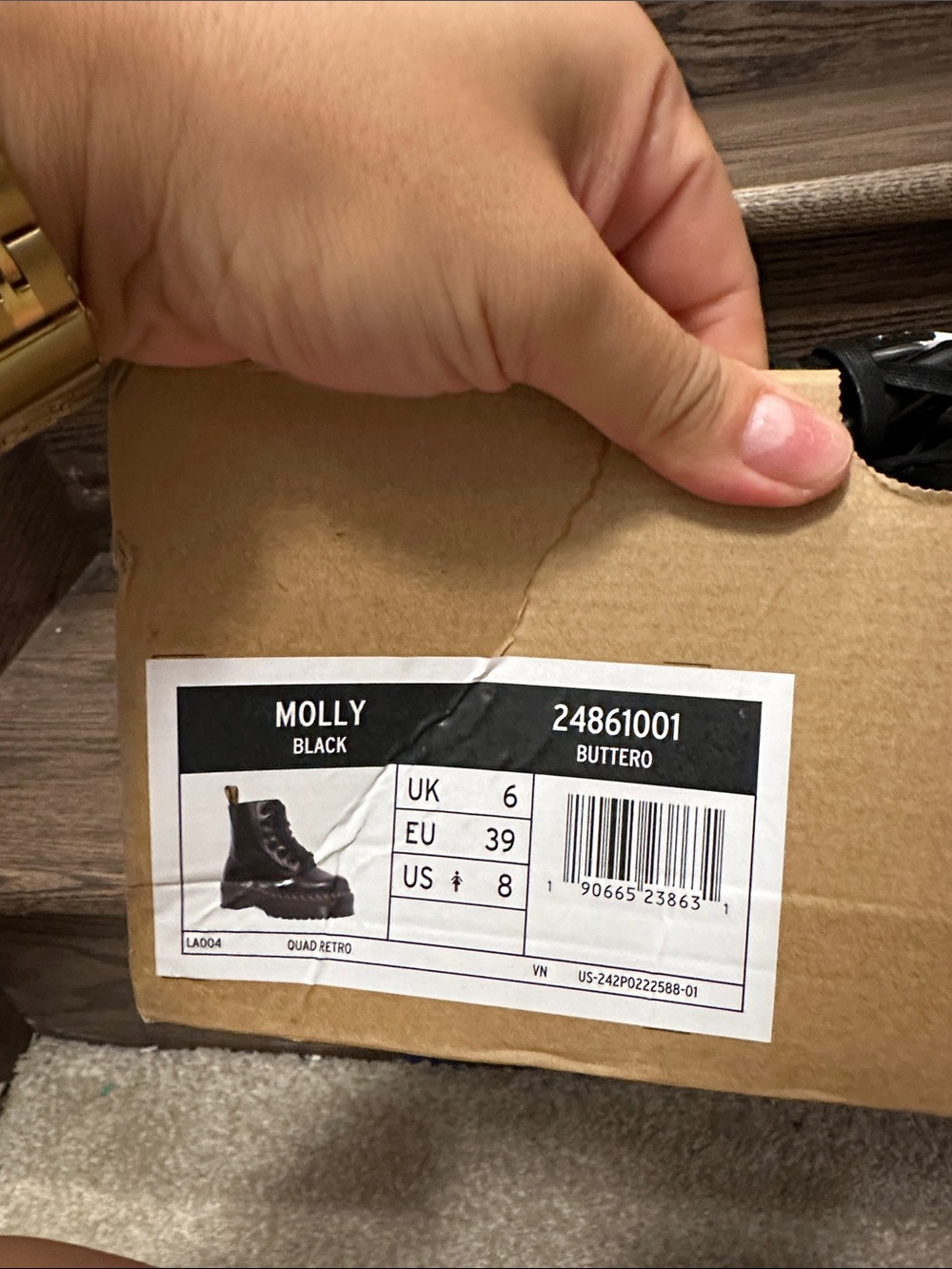 Dr. Martens Molly Leather Black Platform Lace-Up Boots - Picture 11 of 16